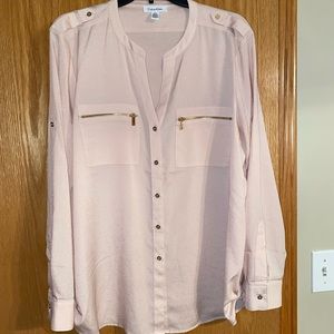 Blush Calvin Klein Button Up Blouse